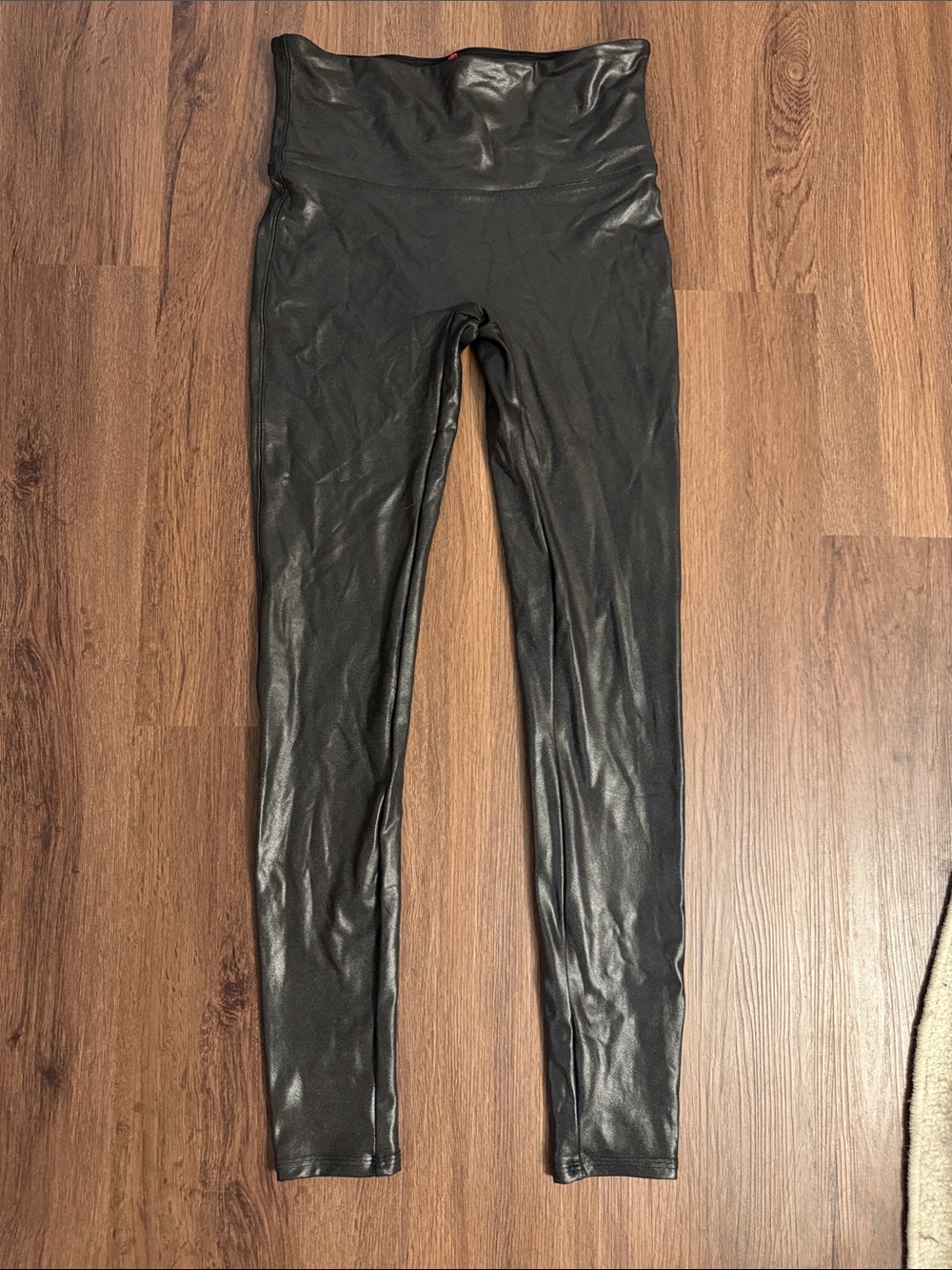 SPANX Faux Leather-Look High Waist Leggings in Black